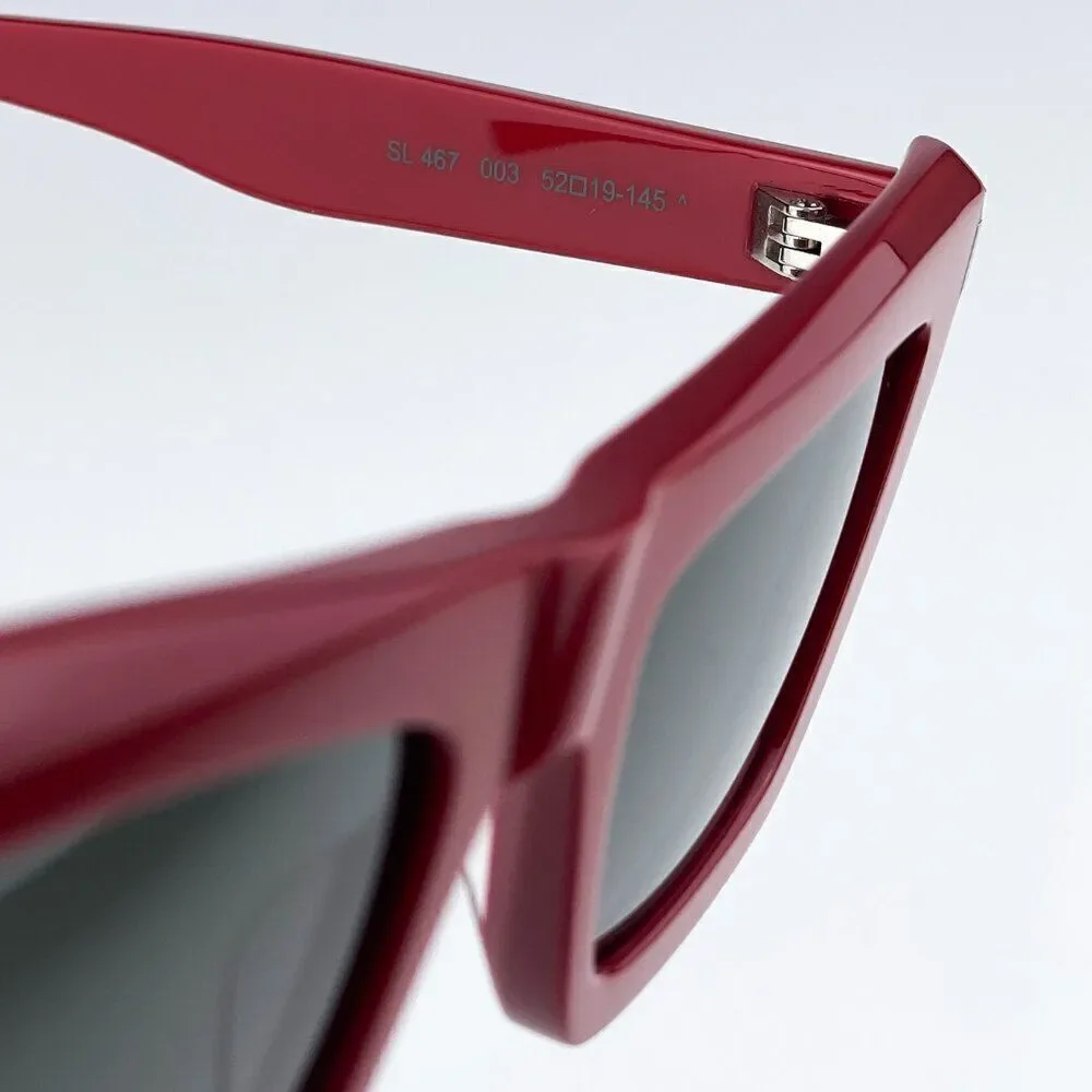 NEW Saint Laurent SL467 003 Red Grey Cat Eye Women Sunglasses